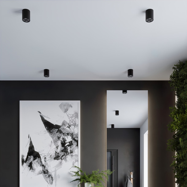 Plafonnier Noraiea noir LED