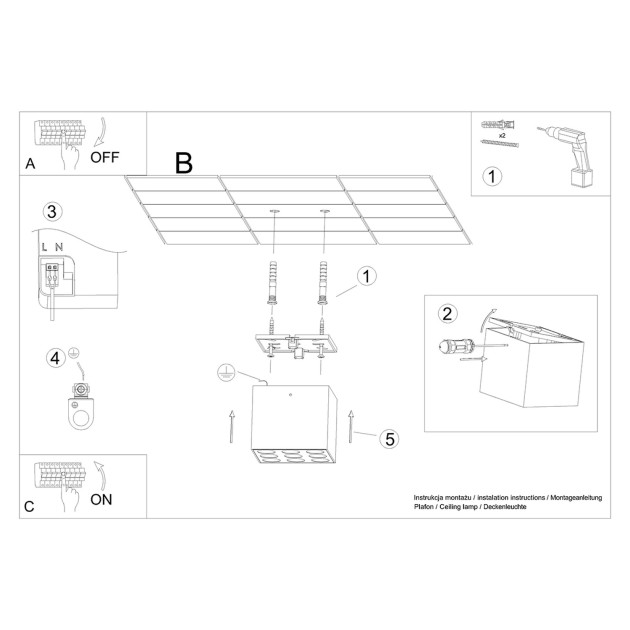 Plafonnier Aureaeis noir LED