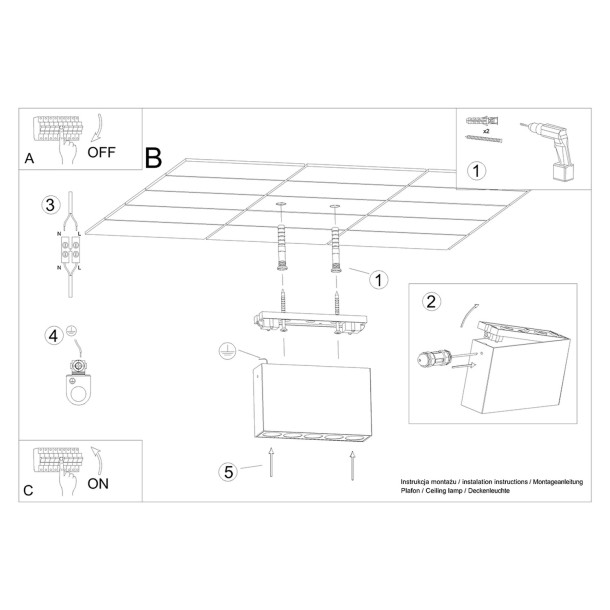 Plafonnier Aureaela noir LED