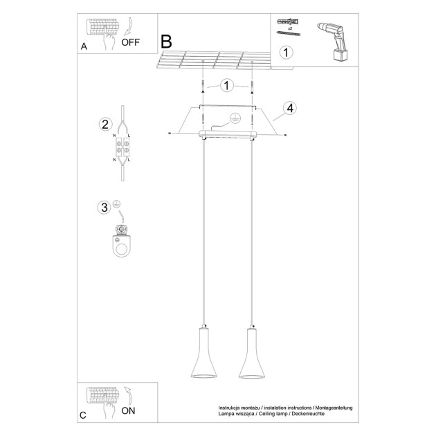 Lampe suspendue Lumiaon 2 béton
