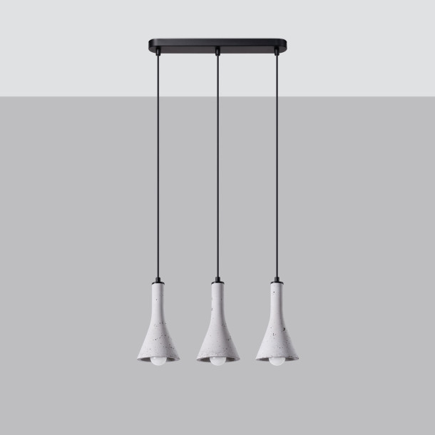 Lampe suspendue Lumiaon 3L béton
