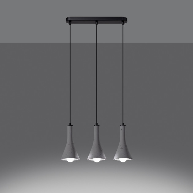 Lampe suspendue Lumiaon 3L béton