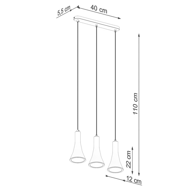 Lampe suspendue Lumiaon 3L béton