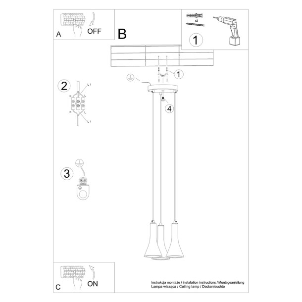 Lampe suspendue Lumiaon 3P béton