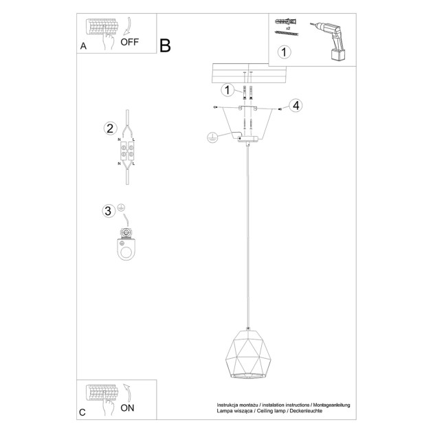 Lampe suspendue en céramique Lineaola