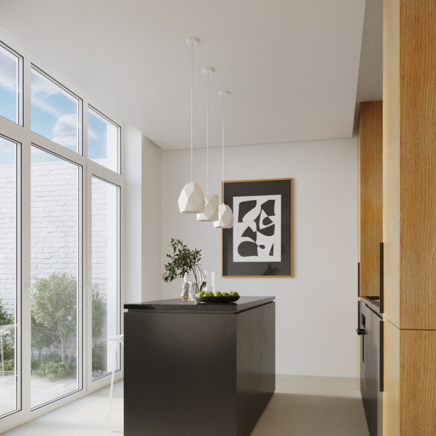 Lampe suspendue en céramique Lineaola