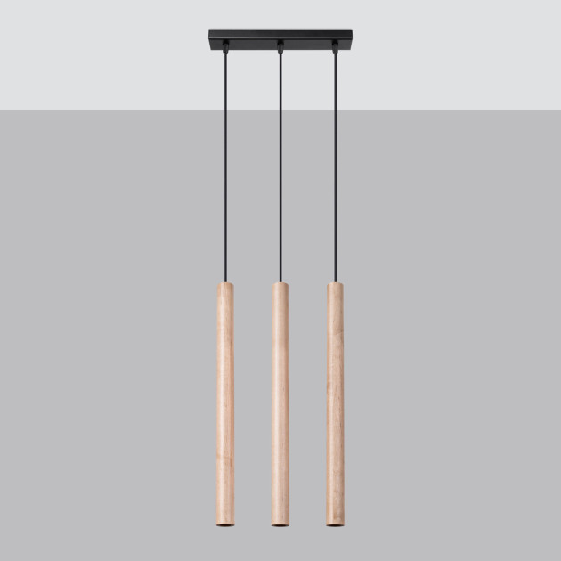 Lampe suspendue Noraaeen 3L bois