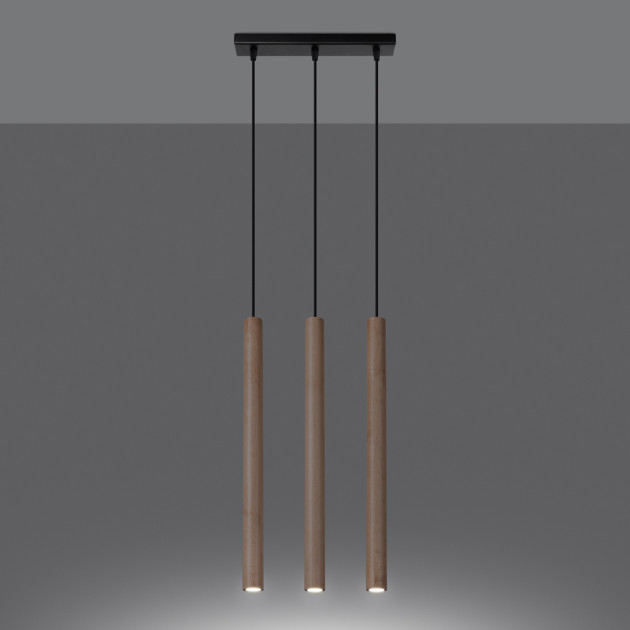 Lampe suspendue Noraaeen 3L bois