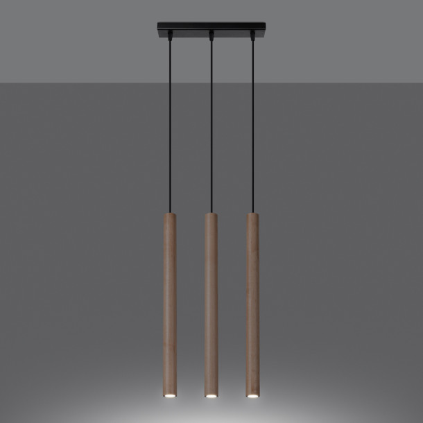 Lampe suspendue Noraaeen 3L bois
