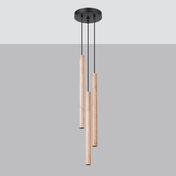 Lampe pendante Noraaeen 3P bois