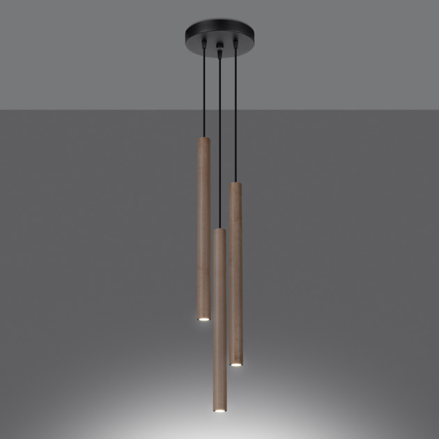 Lampe pendante Noraaeen 3P bois