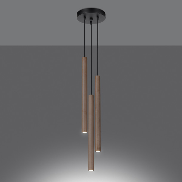 Lampe pendante Noraaeen 3P bois