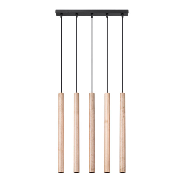 Lampe suspendue Noraaeen 5L bois