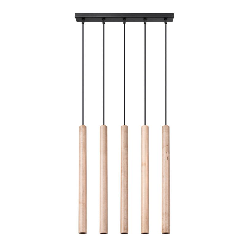 Lampe suspendue Noraaeen 5L bois