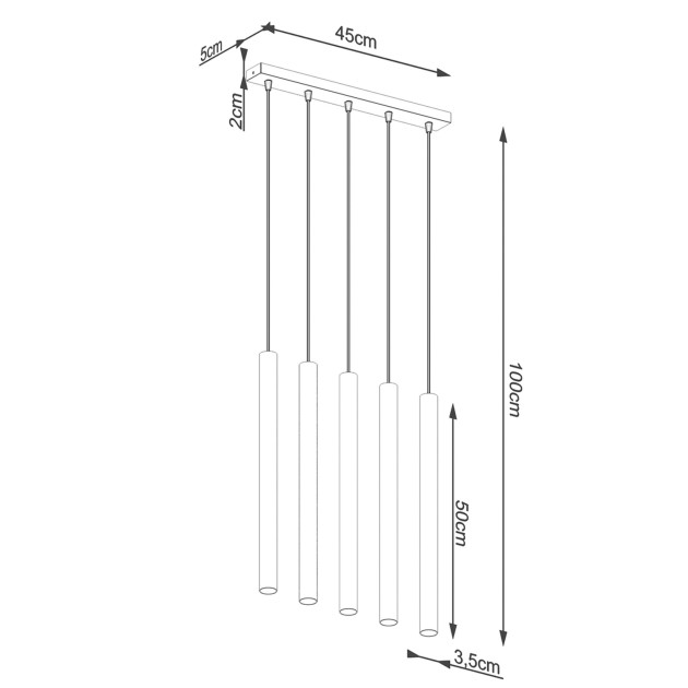 Lampe suspendue Noraaeen 5L bois