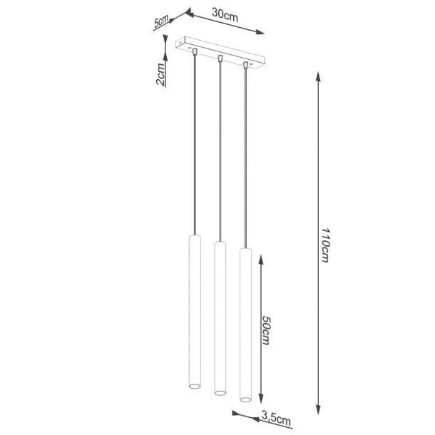 Lampe suspendue Noraaeen 3L béton