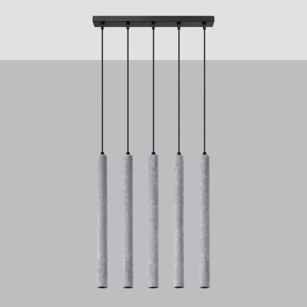 Lampe suspendue Noraaeen 5L béton