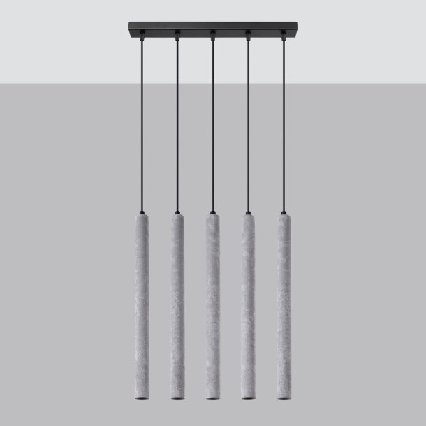 Lampe suspendue Noraaeen 5L béton