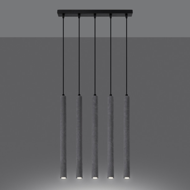Lampe suspendue Noraaeen 5L béton