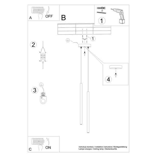 Lampe suspendue Noraaeen 2 blanc