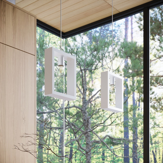 Lampe suspendue Elyaaor blanc