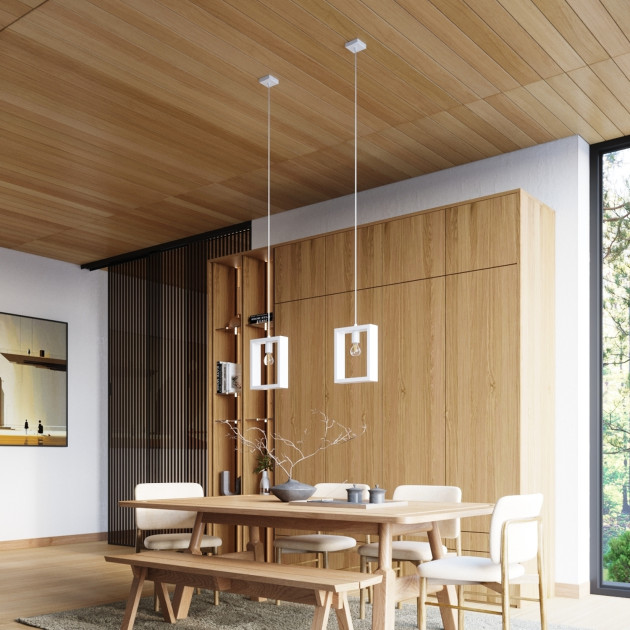 Lampe suspendue Elyaaor blanc