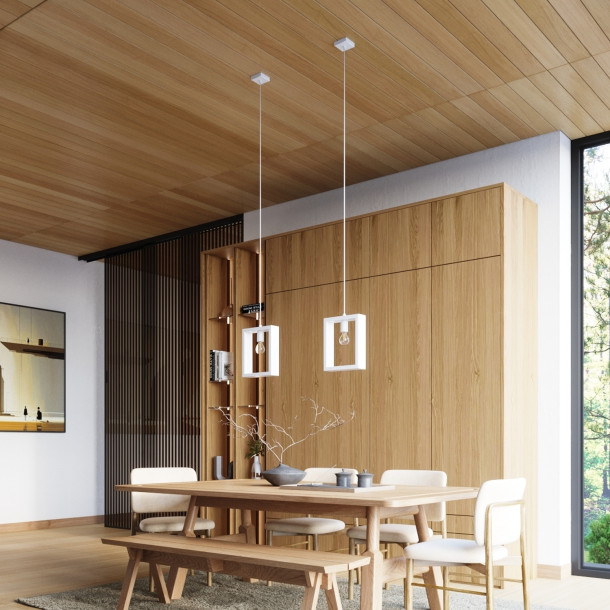 Lampe suspendue Elyaaor blanc