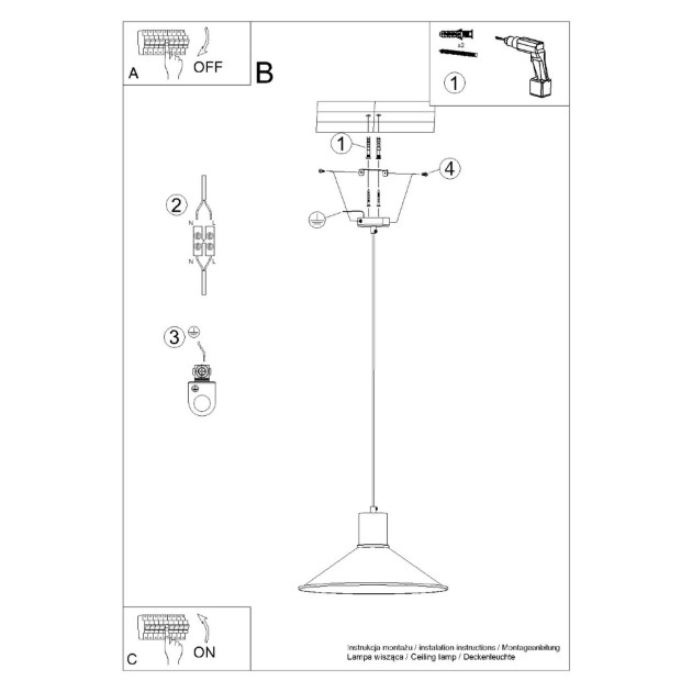 Lampe suspendue Novaar noir