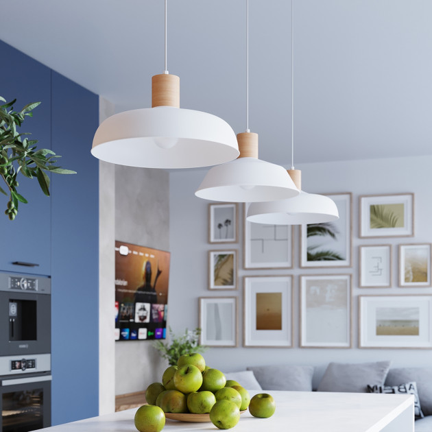 Lampe suspendue Lineaena blanc
