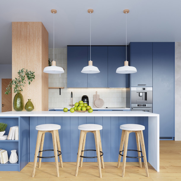 Lampe suspendue Lineaena blanc
