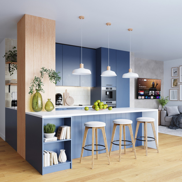Lampe suspendue Lineaena blanc