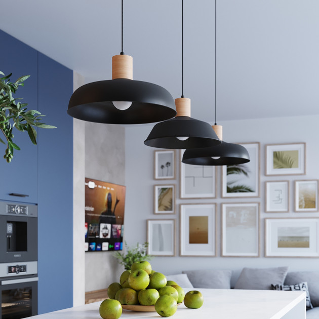 Lampe suspendue Lineaena noir