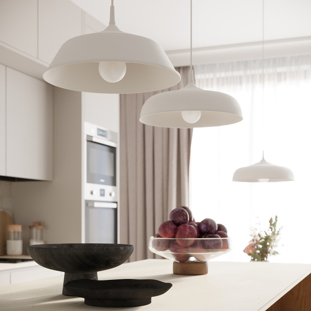 Lampe suspendue Veraaeys blanc