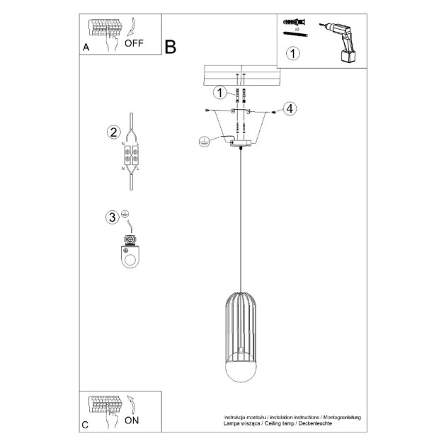 Lampe suspendue Velaela 1 noir