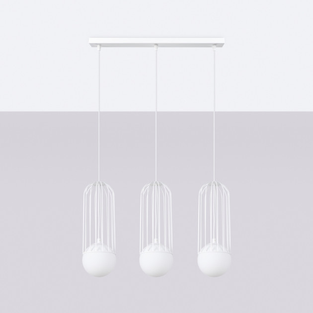 Lampe suspendue Velaela 3L blanc