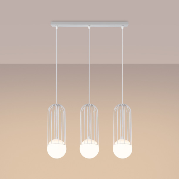 Lampe suspendue Velaela 3L blanc