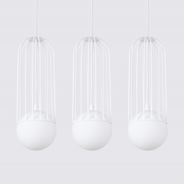 Lampe suspendue Velaela 3L blanc