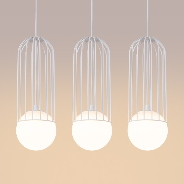 Lampe suspendue Velaela 3L blanc