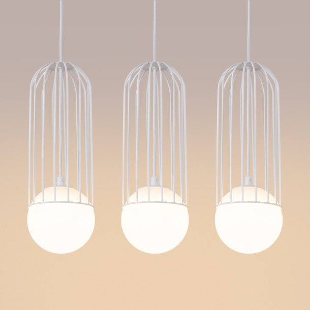 Lampe suspendue Velaela 3L blanc