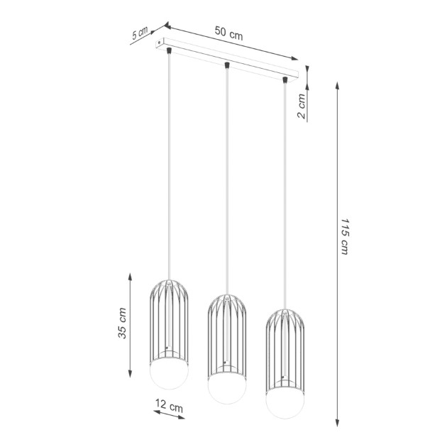 Lampe suspendue Velaela 3L blanc