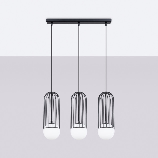Lampe suspendue Velaela 3L noir