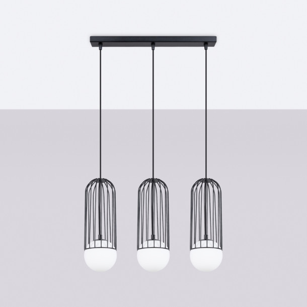 Lampe suspendue Velaela 3L noir
