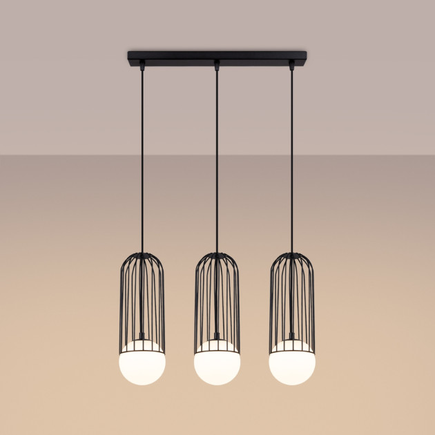 Lampe suspendue Velaela 3L noir