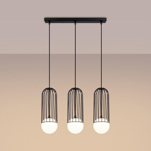 Lampe suspendue Velaela 3L noir