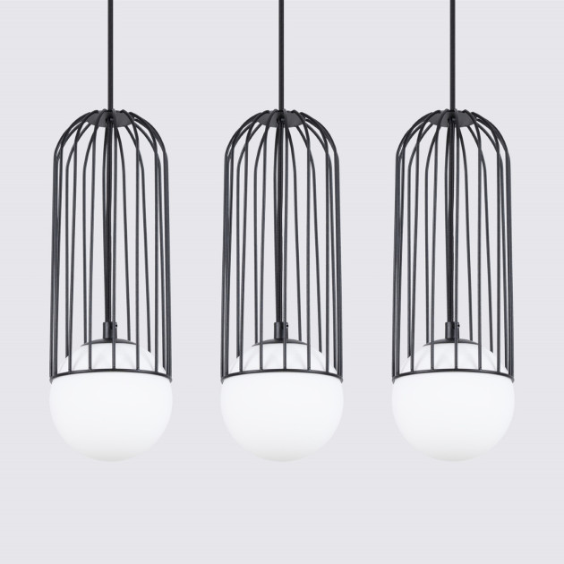 Lampe suspendue Velaela 3L noir