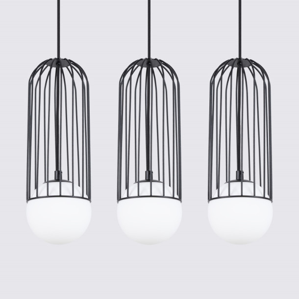 Lampe suspendue Velaela 3L noir