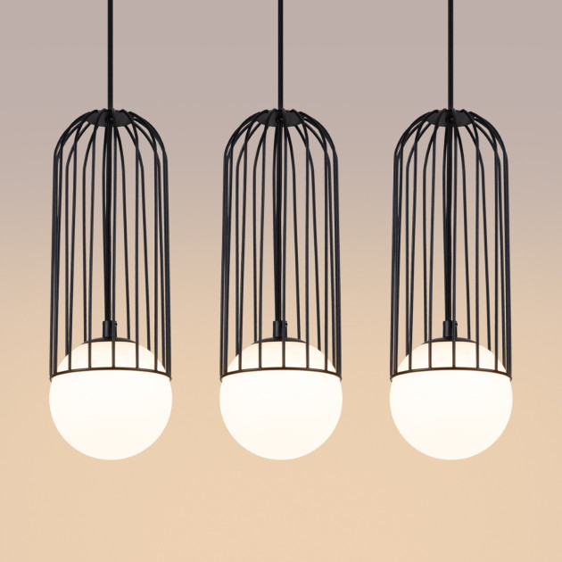 Lampe suspendue Velaela 3L noir