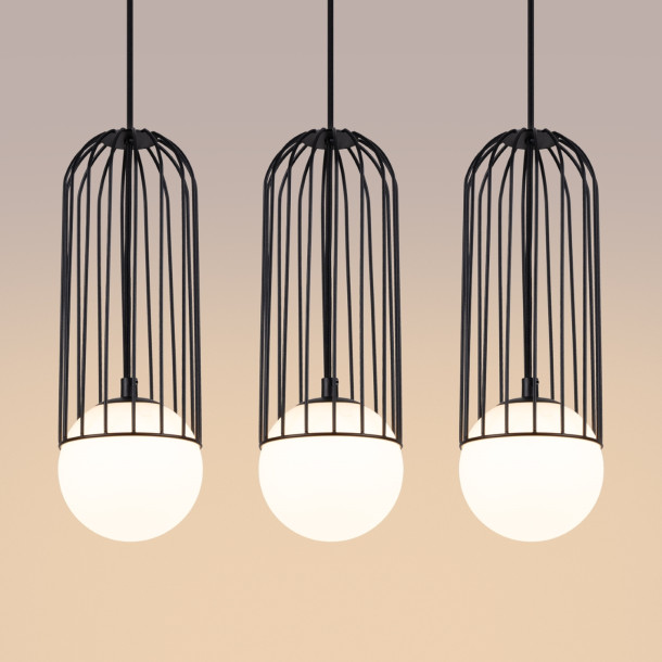 Lampe suspendue Velaela 3L noir