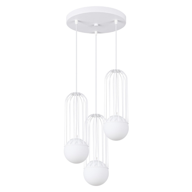 Lampe suspendue Velaela 3P blanc
