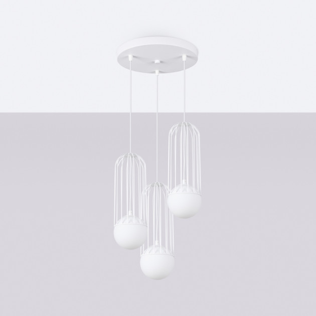 Lampe suspendue Velaela 3P blanc